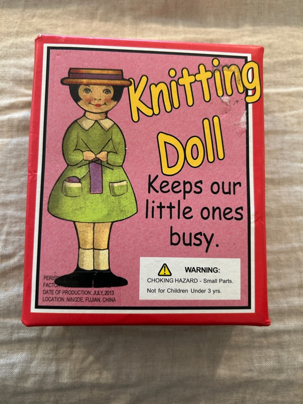 Adorable Vintage-style knitting doll toy kit.